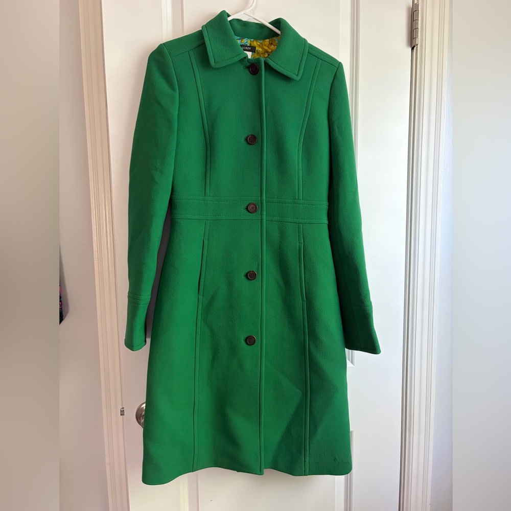 J. Crew Kelly Green Wool Lady Coat